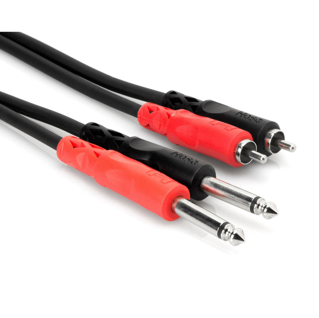 Hosa CPR-206 dual 1/4 inch TS to dual RCA unbalanced audio cable, 6 meters length, used for PA and audio connections