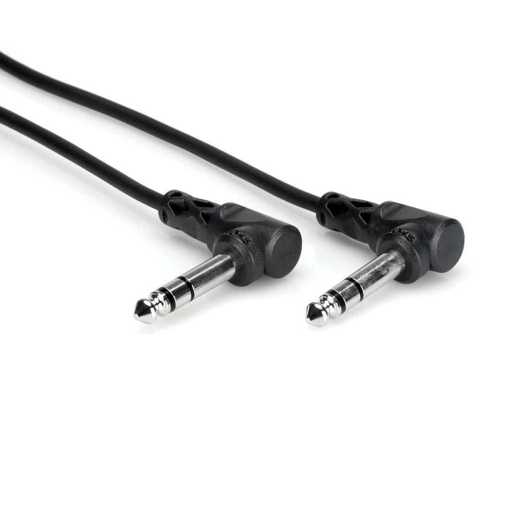Hosa CSS103RR right angle 1/4 inch TRS to TRS balanced interconnect cable, 3 feet, for professional audio connections