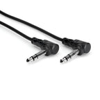 Hosa CSS103RR right angle 1/4 inch TRS to TRS balanced interconnect cable, 3 feet, for professional audio connections