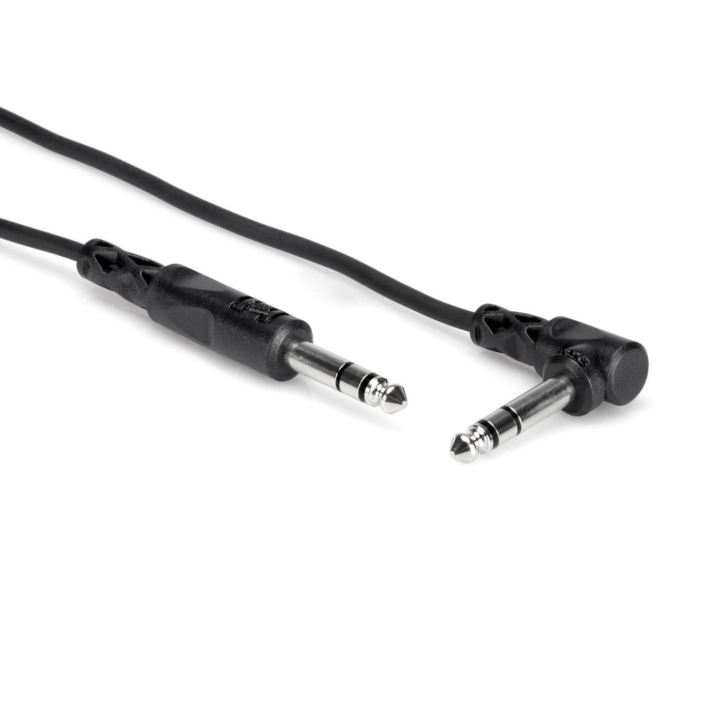 Hosa 1/4 inch TRS to 1/4 inch TRS PA cable, 5-foot length, professional audio connection, black cable with connectors