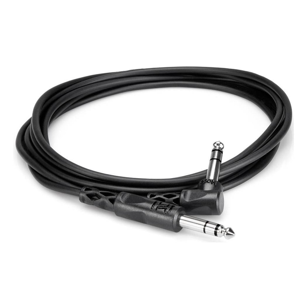 Hosa CSS115R 15 ft TRS to right angle TRS balanced interconnect cable for professional audio connections