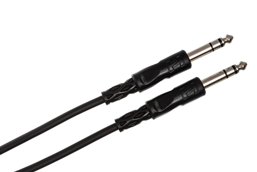 Hosa CSS-115 15ft straight 1/4 TRS cable for audio connections, showing the cable with connectors and cable length.