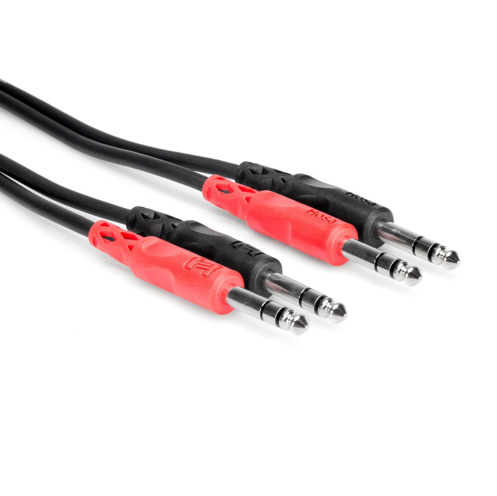Hosa CSS-201 dual 1/4 inch TRS to TRS audio cable, 1 meter length, for professional PA and audio connections.