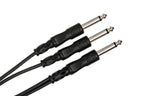 Hosa CYP-103 1 / 4 TS to Dual 1 / 4 TS Y-Cable - 3ft