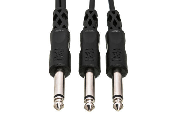 Hosa CYP-103 1 / 4 TS to Dual 1 / 4 TS Y-Cable - 3ft