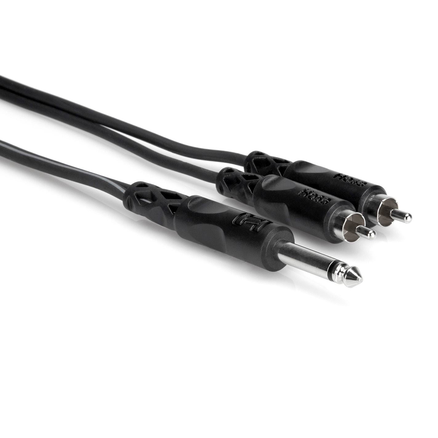 Hosa CYR-102 1/4 inch TS to Dual RCA Y-Cable (2m)