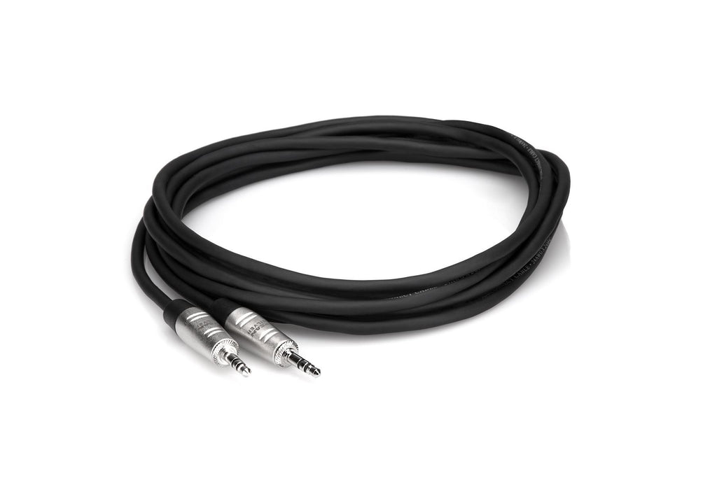 Hosa Pro REAN 3.5mm TRS to TRS audio cable, 15ft length, used for connecting audio devices with professional-grade connectors.