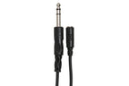 Hosa MHE325 1/4 inch TRS to 1/8 inch mini F extension cable, 7.62 meters long, for audio connections and equipment.