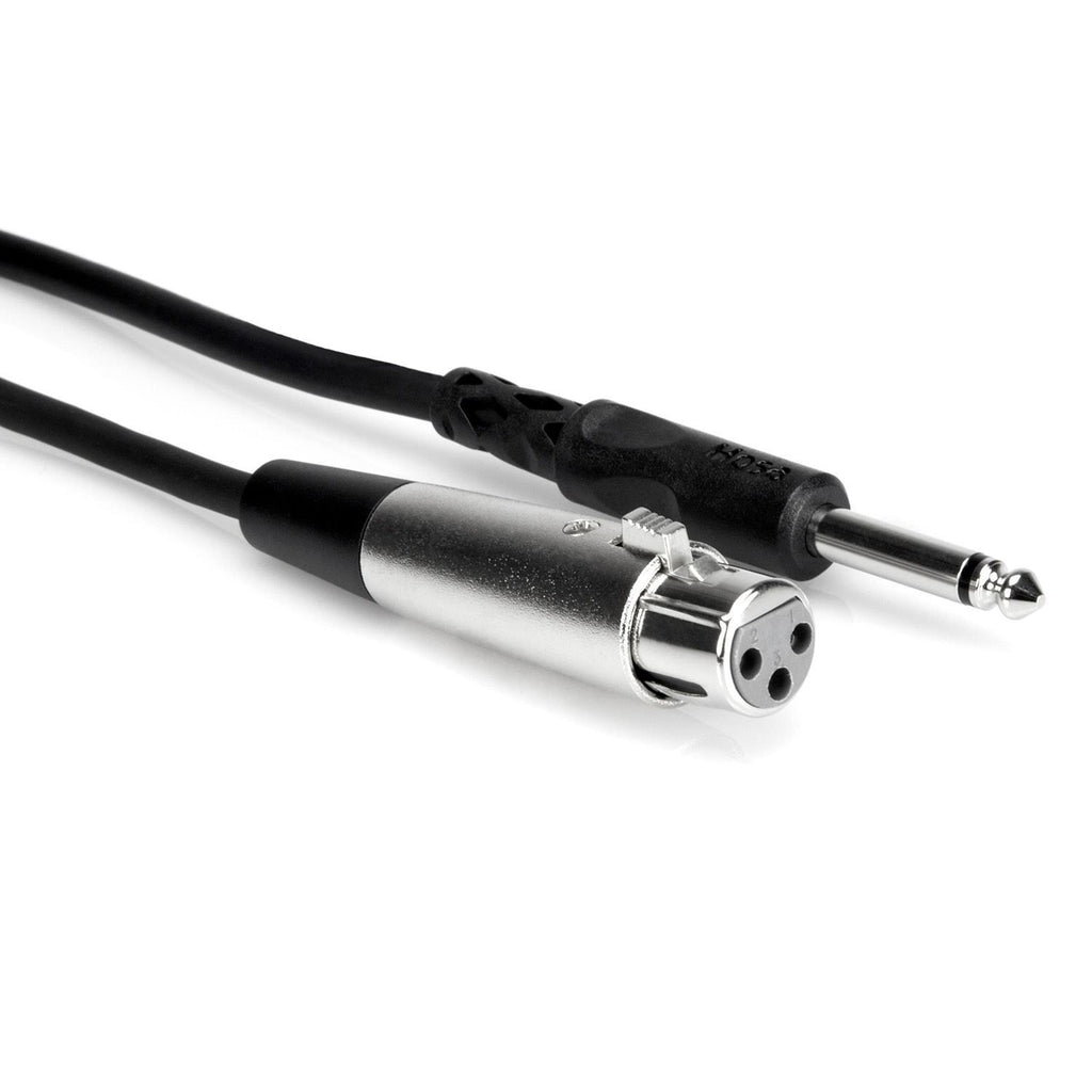 Hosa PXF-110 mono 1/4 inch male to 3-pin XLR female unbalanced audio cable, 3 meters, for professional PA audio connections