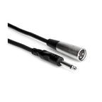 Hosa PXM-110 10ft 1/4-inch TS to XLR3M PA cable showing connectors for audio equipment.