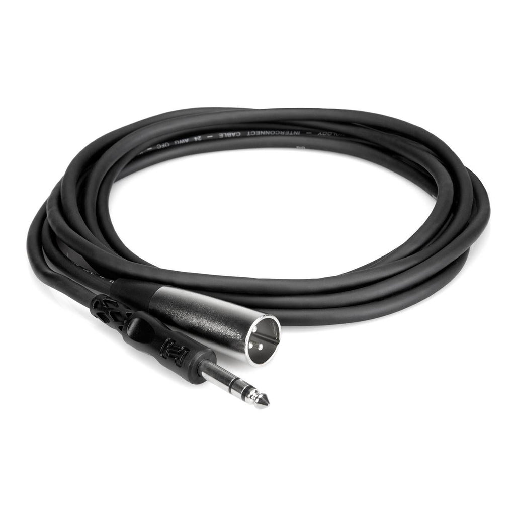Hosa STX105M balanced 1/4-inch TRS to XLR3M PA cable, 5 feet long, for professional audio connections