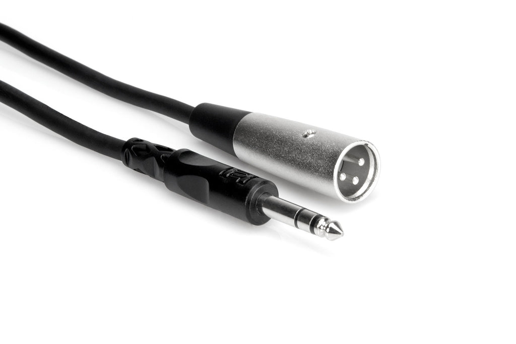 Hosa STX105M 5 ft balanced interconnect cable with 1/4 inch TRS to XLR3M connectors for PA and audio setups