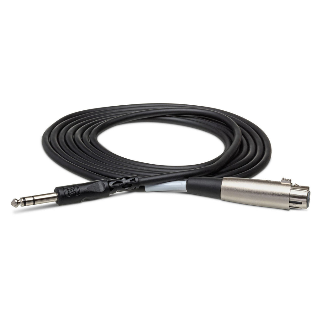 Hosa STX-115F 15-foot balanced interconnect cable with 1/4 inch TRS and XLR3F connectors for professional audio setups