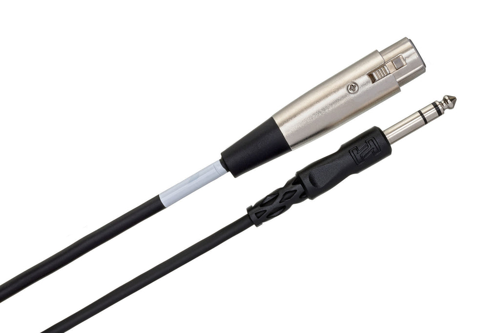 Hosa STX-115F 15 ft balanced interconnect cable with 1/4 inch TRS to XLR3F connectors for professional audio setups