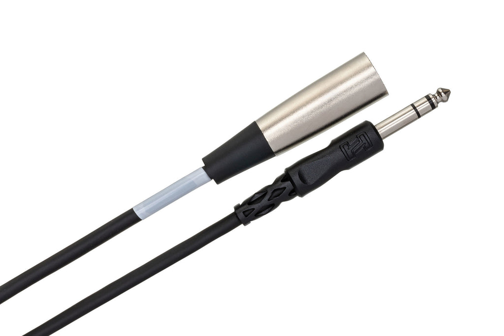 Hosa 15ft STX-115M PA cable with 1/4-inch TRS to XLR3M connectors, used for professional audio and sound equipment.