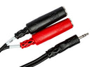 Hosa YMP-137 3.5mm TRS to dual 1/4 inch TS breakout audio cable for professional sound connections