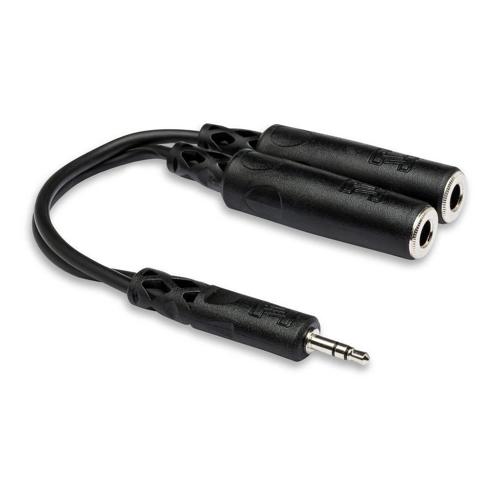 Hosa YMM-232 3.5mm TRS male to dual 1/4 inch TRS female Y cable for audio connections.