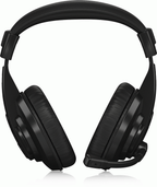 Behringer HMP1100U USB studio headphones with closed-back design, showing over-ear ear cups and adjustable headband.