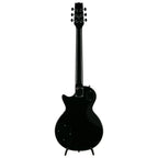 Black Heritage Ascent H-150 electric guitar with sleek body and chrome hardware, showcasing its classic design and pickups.