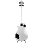 Heritage Ascent H-150 electric guitar in white with a solid body, double-cutaway design, and six strings, shown from a side angle.