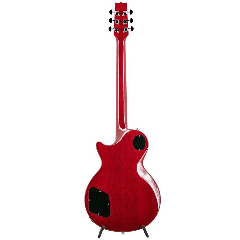 Heritage Ascent+ H-137 electric guitar in cherry finish, showcasing a classic design with a sleek body and six strings.
