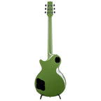 Heritage Ascent+ H-137 electric guitar in olive drab color, showcasing its solid body, pickups, and sleek design.