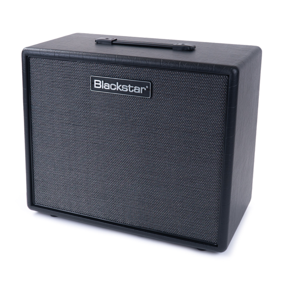 Blackstar HT-112 MkIII 1x12-inch guitar speaker cab with open/close back design, black finish, and sturdy construction.