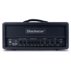 Blackstar HT-20RH-MKIII 20W valve guitar amplifier head with control knobs and input jacks, ready for musical performance.