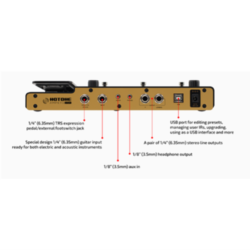 Hotone Ampero One Modeler and Effects Processor with 9V Power Supply
