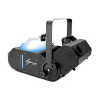 Chauvet Hurricane 1800 FLEX MK2 smoke machine with flexible output nozzle in a dimly lit setting, producing thick smoke.