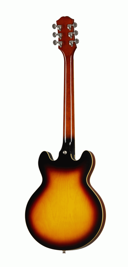 Epiphone ES-339 semi-hollow electric guitar in vintage sunburst finish, showcasing its body, pickups, and classic design.