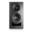Kali Audio IN-5 5-inch 3-way nearfield studio monitor speaker showing front grille and control panel.