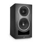 Kali Audio IN-5 5-inch 3-way nearfield studio monitor speaker, front view showing black enclosure and speaker grille.