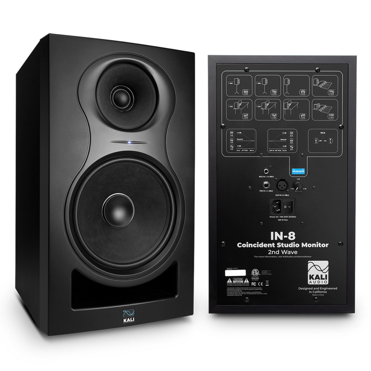 Kali Audio IN-8-II 8 inch 3 Way Nearfield Studio Monitor Speaker - Single