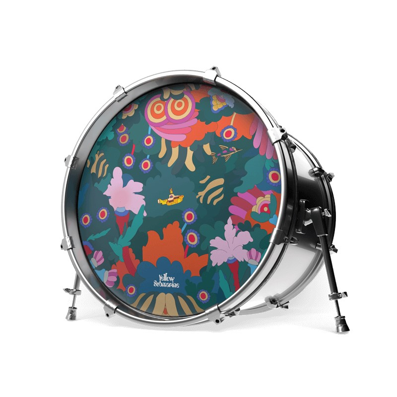 Evans x The Beatles Yellow Submarine 22 Resonant Kick Drum Head - Under the Sea
