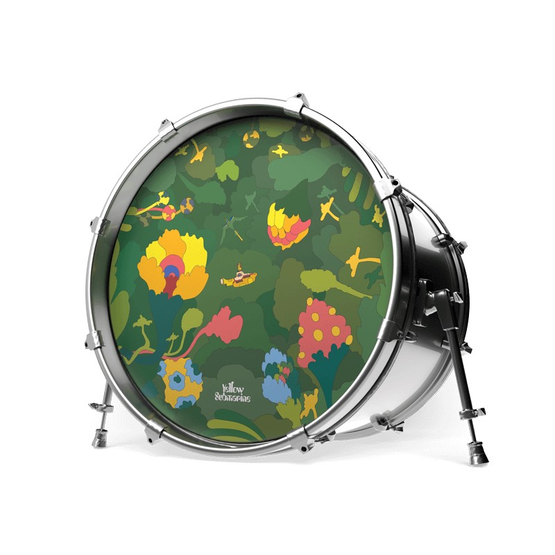 Evans x The Beatles Yellow Submarine 22 Resonant Kick Drum Head - Pepperland Woods