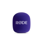 Rode Interview GO handheld adaptor for Wireless GO microphone system, purple color, designed for professional audio recording.
