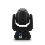 Black Chauvet DJ Intimidator Spot 260X moving stage light with adjustable lens and multiple color options, used for dynamic stage lighting.
