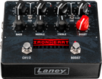 Laney Ironheart LOUD pedal amplifier effects pedal with controls and footswitch for guitar sound enhancement.