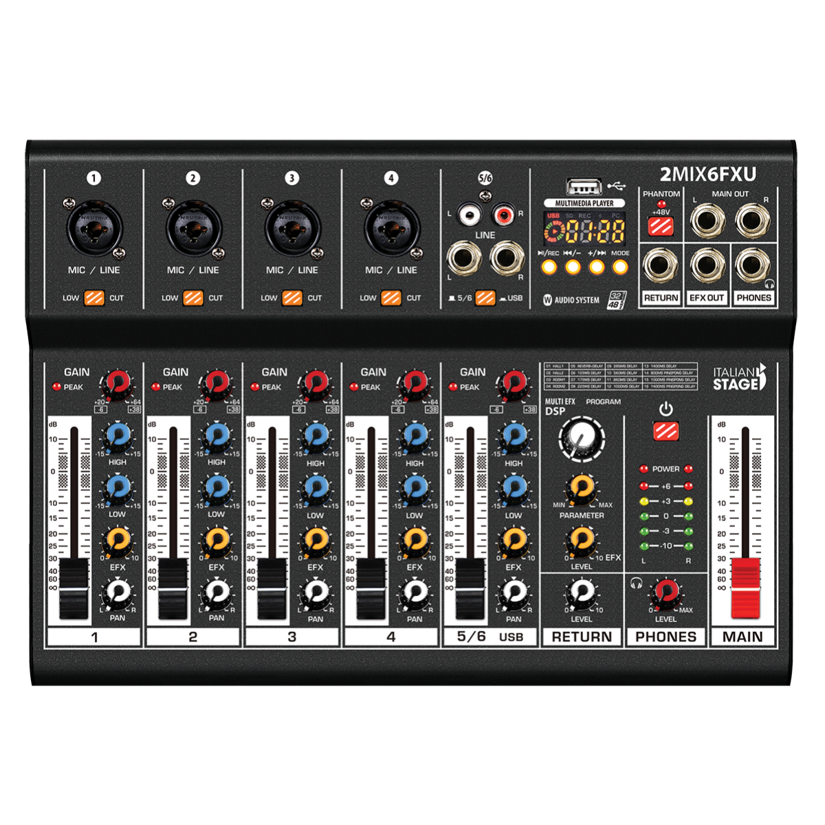 Italian Stage 2MIX6FXU 6 -Channel Stereo Mixer