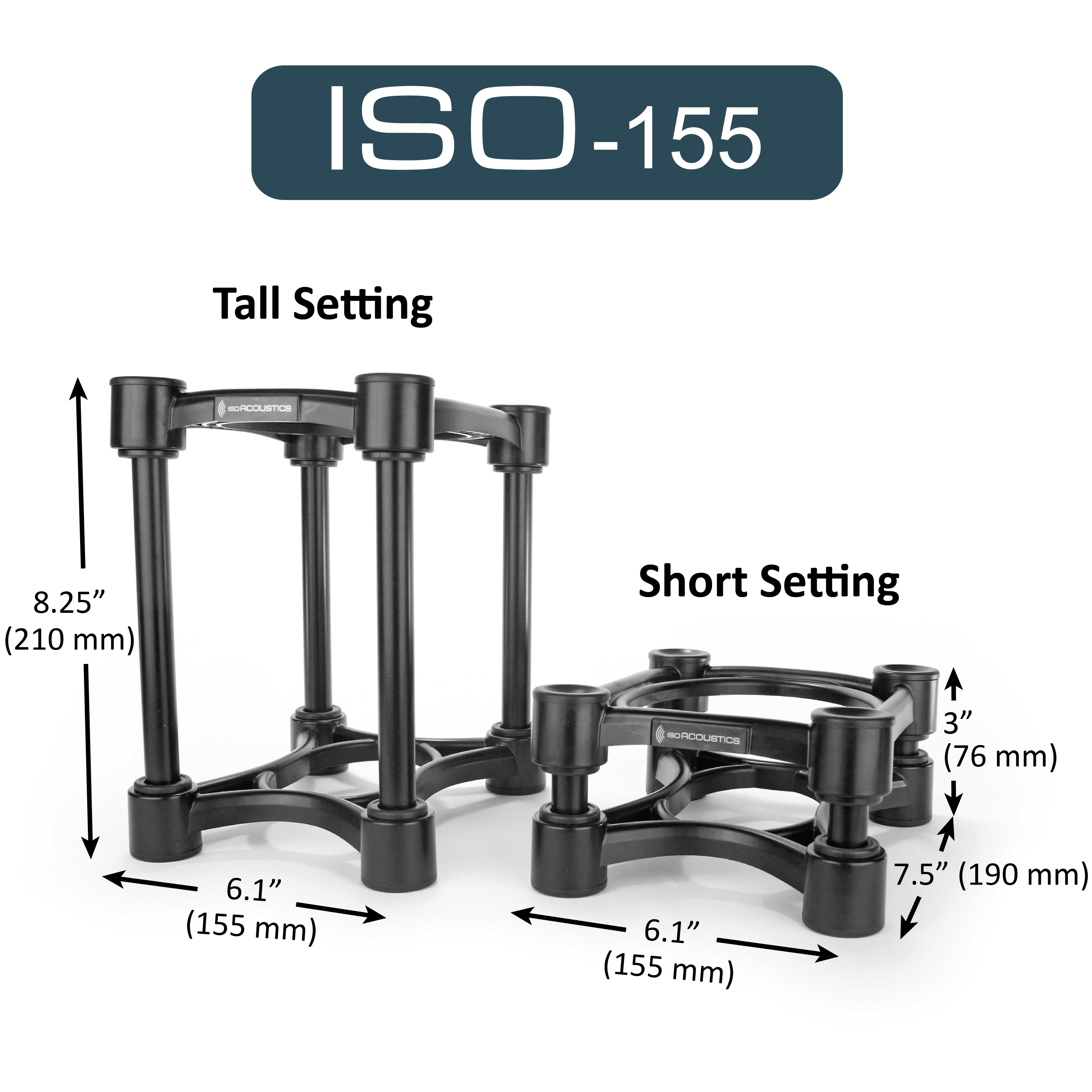 Iso Acoustics ISO-155 Monitor/Speaker Isolation Stand Pair - Medium
