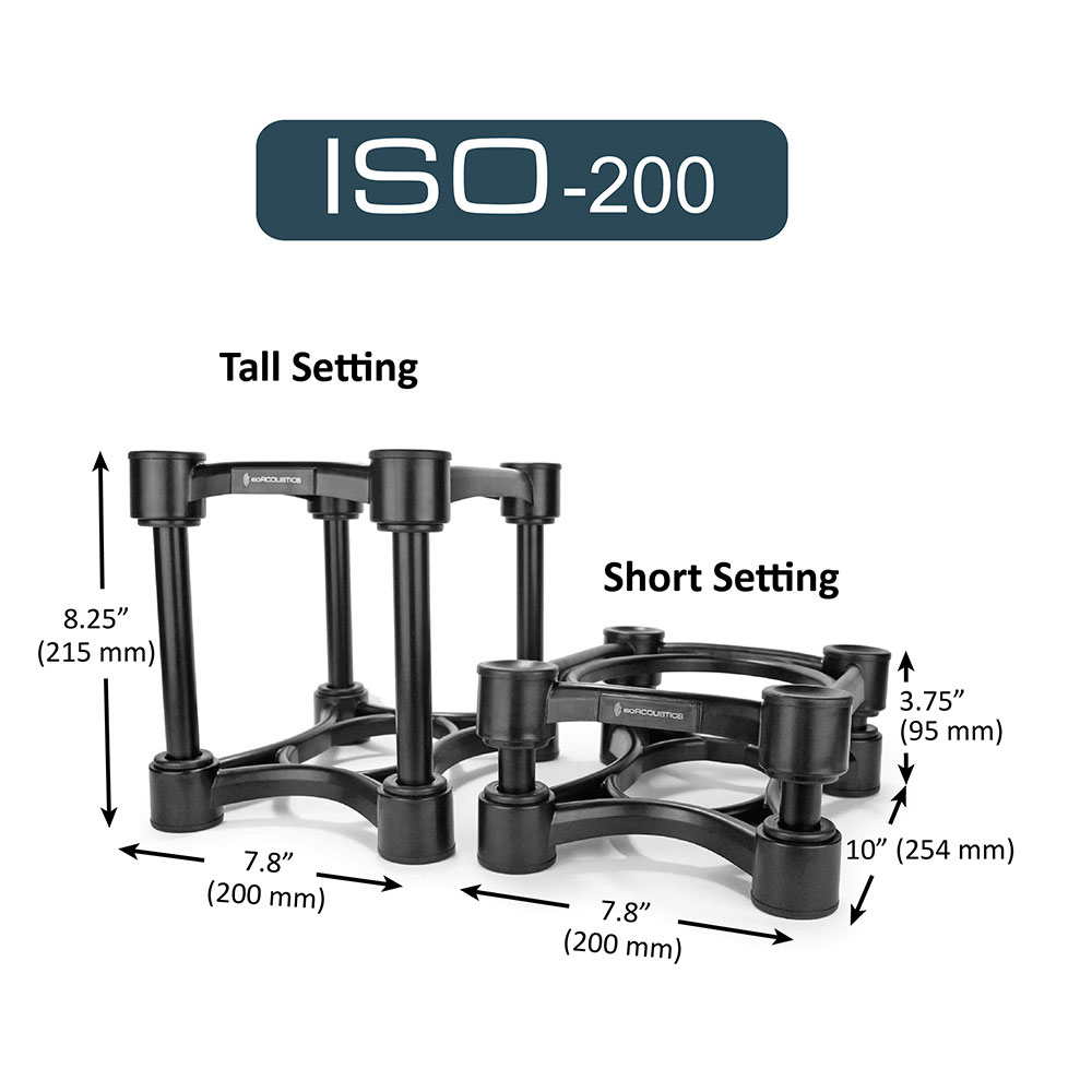Iso Acoustics ISO-200 Monitor/Speaker Isolation Stand Pair - Large
