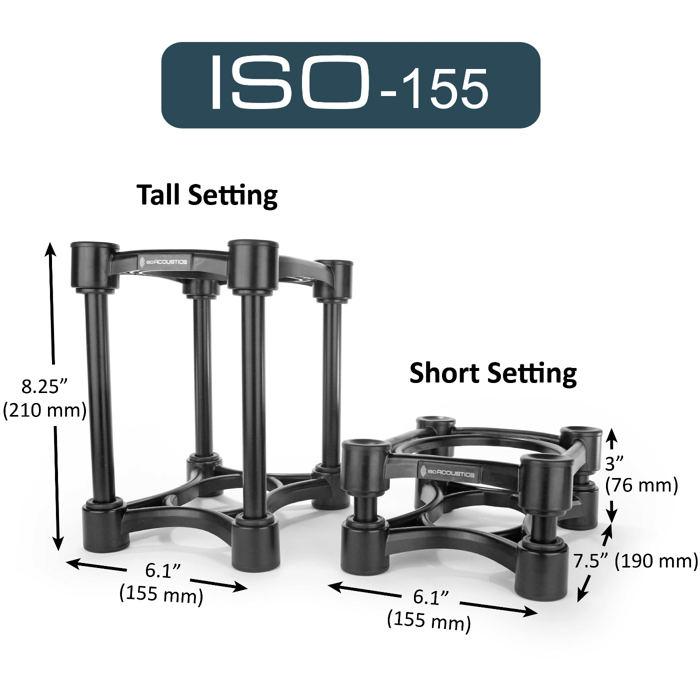 Iso Acoustics ISO-155 Monitor/Speaker Isolation Stand Pair - Medium