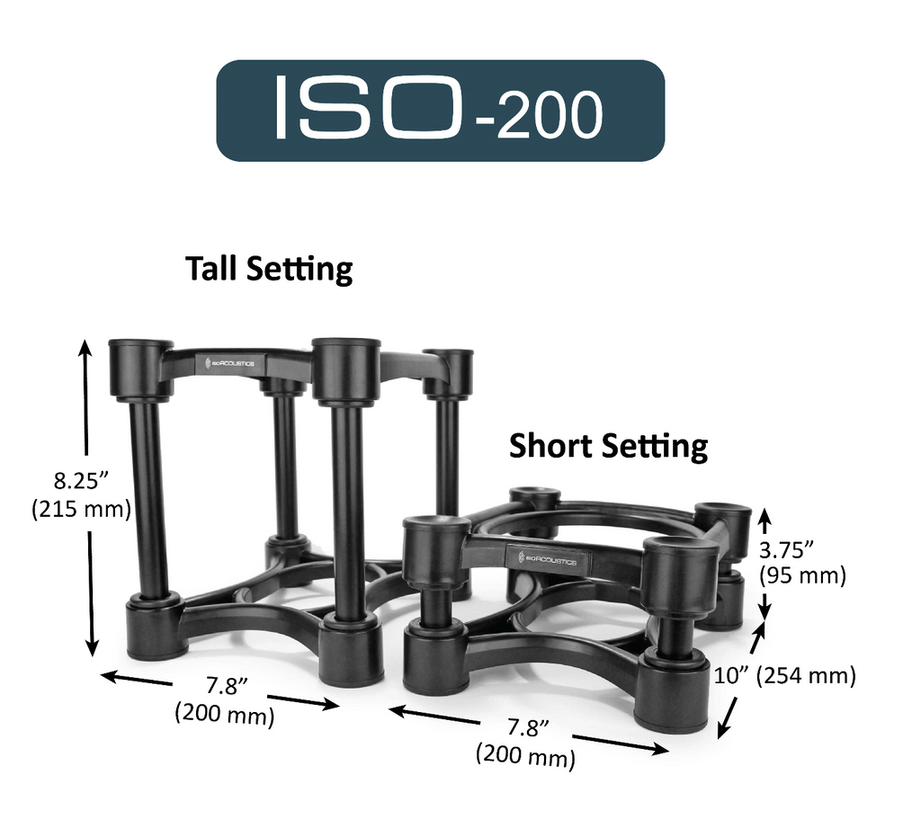 Iso Acoustics ISO-200 Monitor/Speaker Isolation Stand Pair - Large