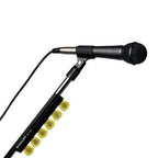 Jim Dunlop guitar pick holder on a mic stand, compact Dunlop guitar accessories for easy pick access during performances.