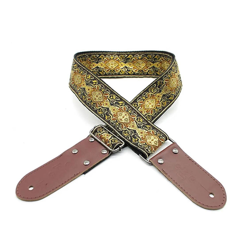 DSL Straps Weaving Jacquard Weaving Guitar Strap 2"  - APR Gold