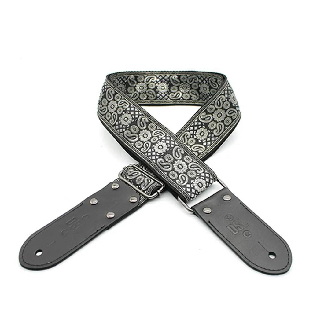 DSL Straps Weaving Jacquard Weaving Guitar Strap 2"  - Pais Silver