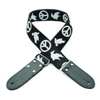 DSL Straps Weaving Series Jacquard Weaving Guitar Strap 2in  - Peace Black