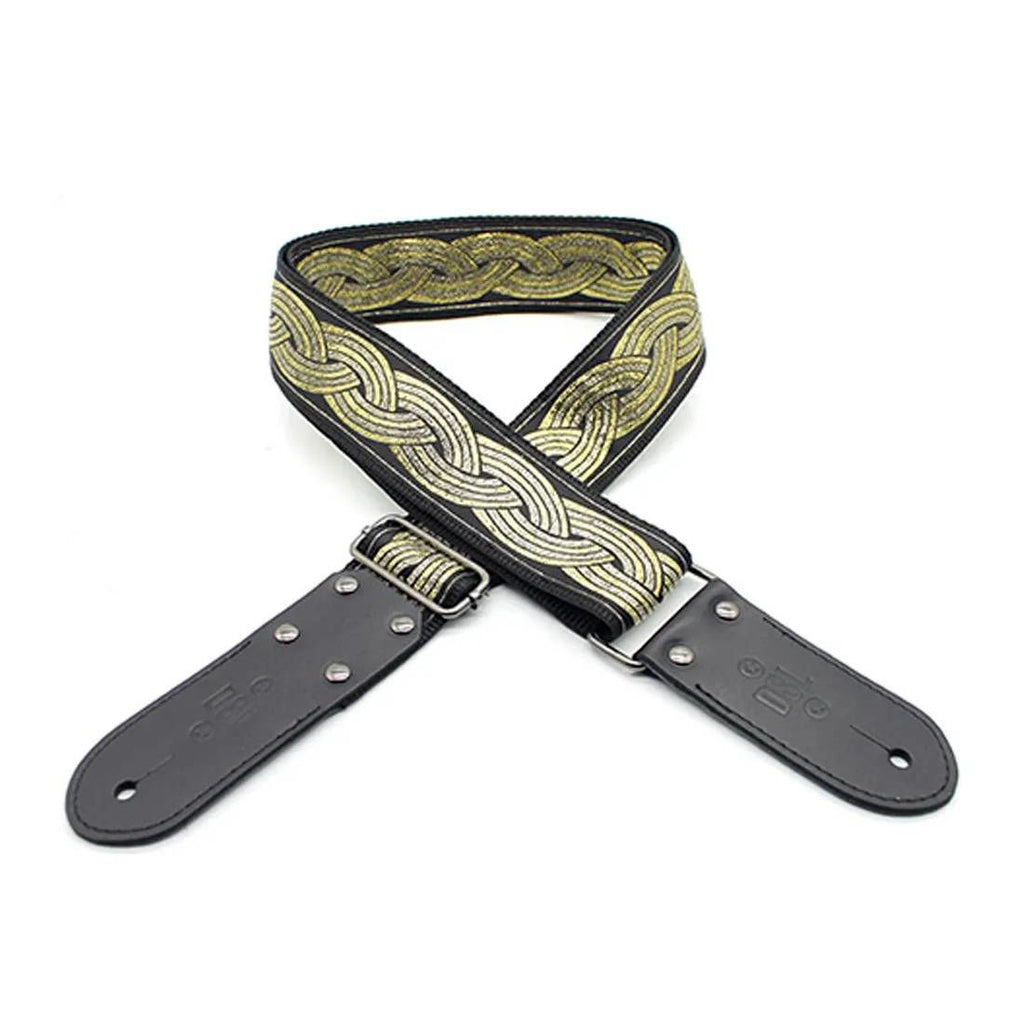 DSL Straps Weaving Series Jacquard Weaving Guitar Strap 2in  - Plat Gold
