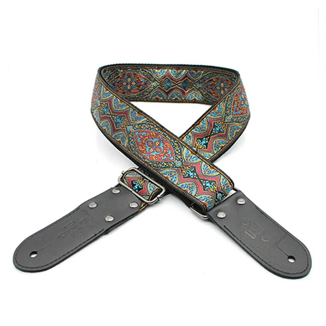 DSL Straps Weaving Series Jacquard Weaving Guitar Strap 2in  - Shiraz Red